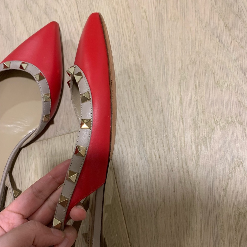 Red Valentino sling backs with gold studs size 38 - Picture 9 of 10